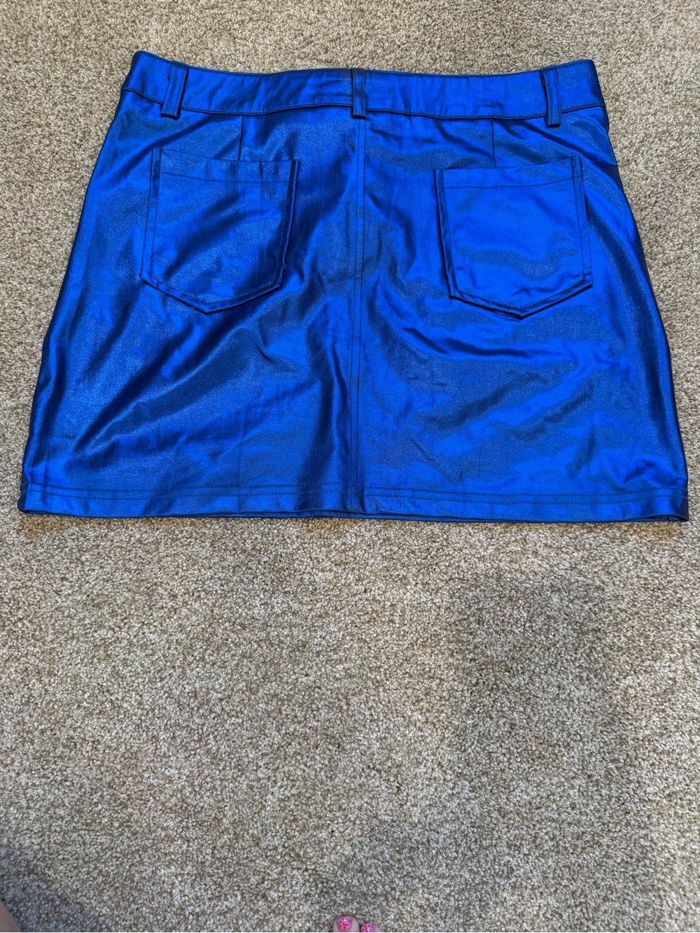 Shiny Blue Mini Skirt